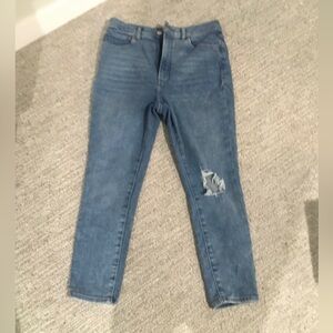 Express Blue Distressed Skinny Jeans